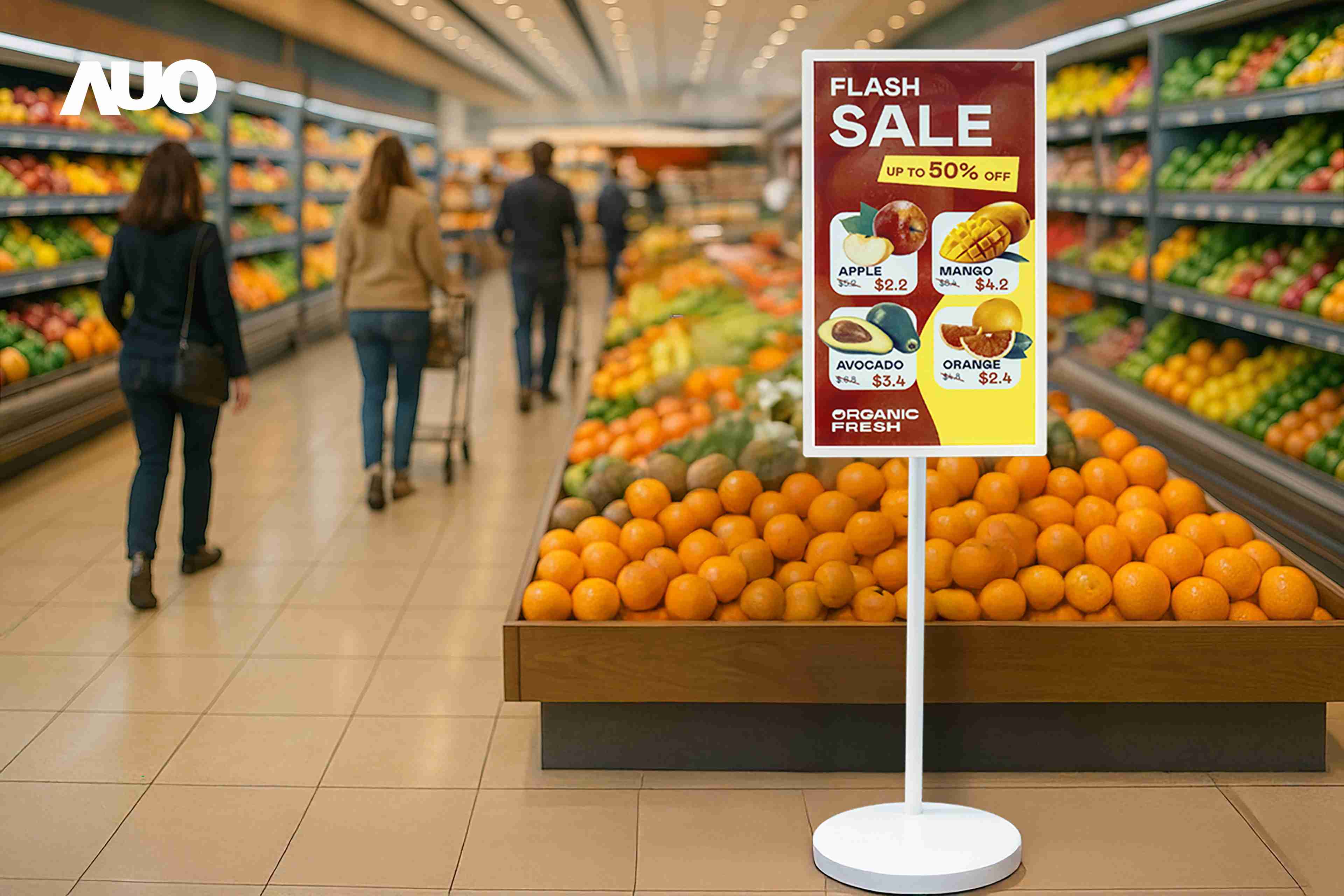 达擎首亮相低功耗、、全彩的〝aecoPost电子纸解决方案〞，，，，仅在更新画面时需要微量的电力驱动，，无需布建电线的便捷设计，，，使其可灵活应用、、、、随意置放，，并可透过云端或行动装置app，，，，轻松管理及排程广告内容，，，晋升店头营销利器。。。。